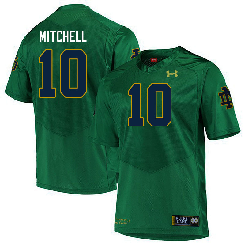 Men #10 Kris Mitchell Notre Dame Fighting Irish College Football Jerseys Stitched-Green